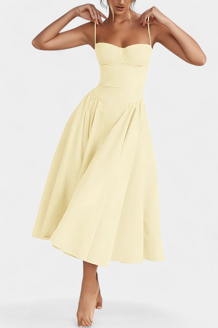 Felicity Vestido Midi Corsé Sin Mangas