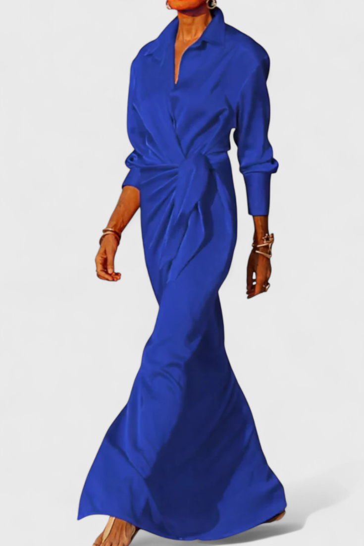 Marbella Vestido Largo de Fiesta con Lazo